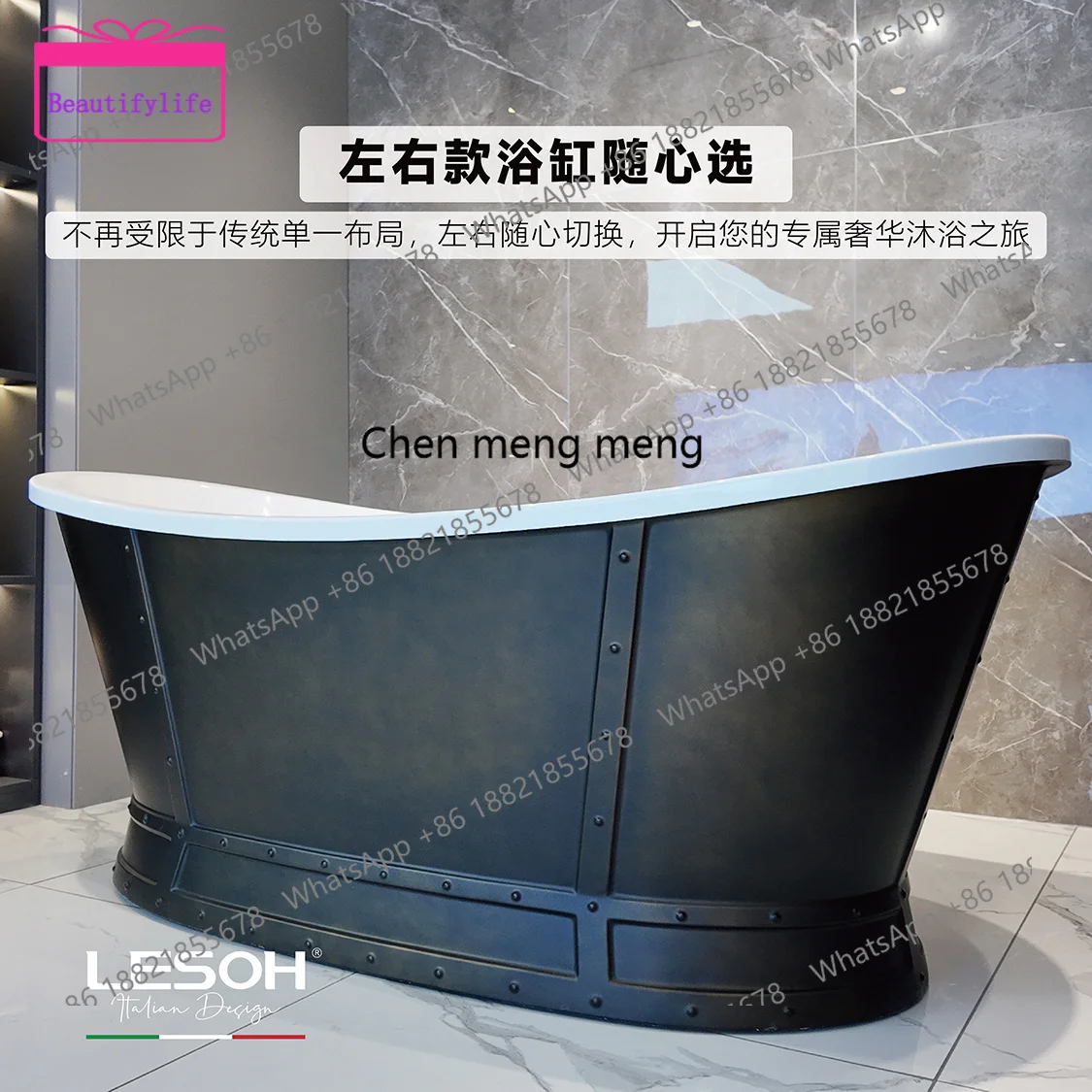 

YL Acrylic freestanding bathtub Vintage French hotel B & B integrated seamless bathtub
