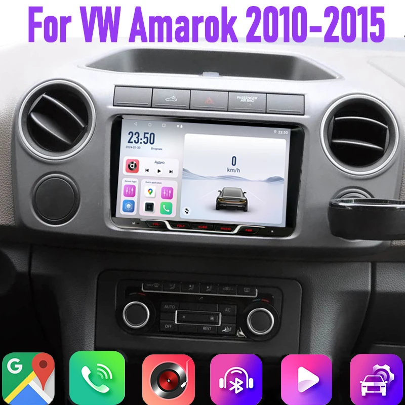 

9" 4GB+64GB For VW Amarok 2010-2015 Car Radio 2DIN Google Map Head Unit GPS Android 15 Auto Rear Camera Steering Wheel Control