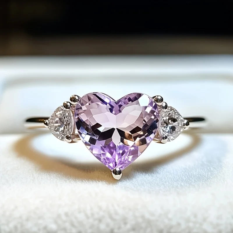 

SGARIT 8,5 мм 2CT синие фиолетовые кольца с натуральным топазом для женщин, серебро 925 пробы для помолвки, свадьбы, Рождества