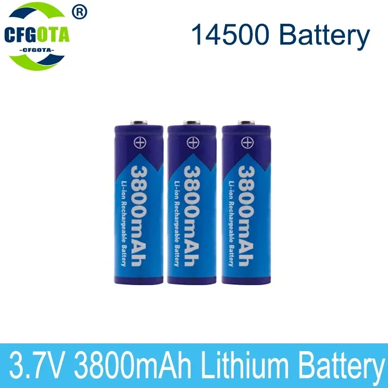 100% 14500 Lithium Battery 3.7V 3800mAh Rechargeable Batteries Can Welding Nickel Sheet Bateria For Torch LED Flashlight Toy