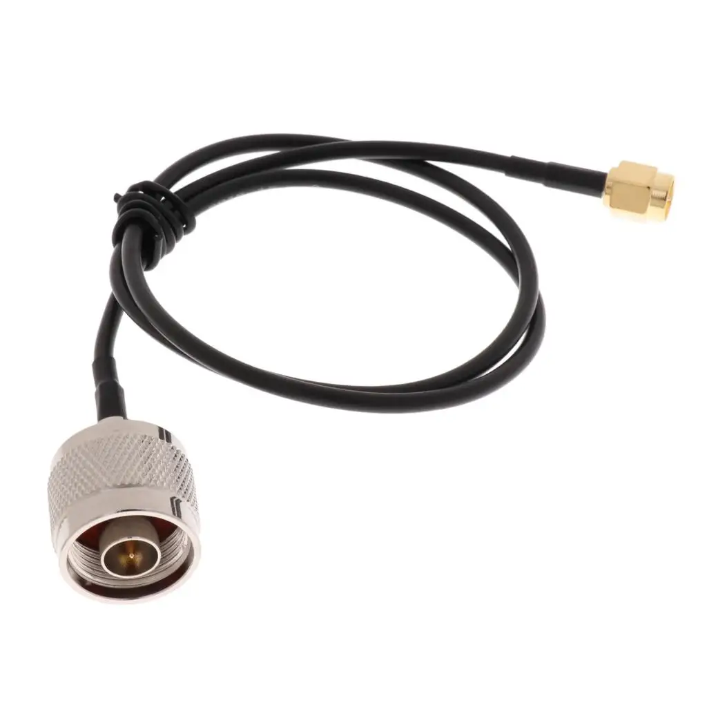 Coaxial RF Cable RG58 Low Loss Pigtail Black N Female to SMA Male Adapter for Network Router Wireless Antenna