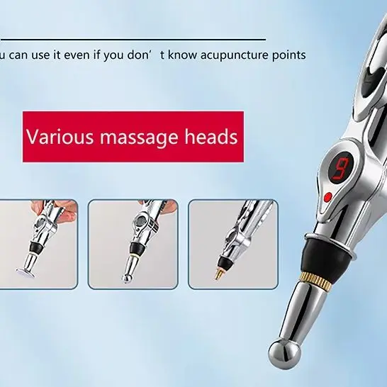Meridian Pen Electronic Energy Circulation Massage Pen Energy Pulse Pen Meridian Pens Soothing and Relaxing Massager with Gel