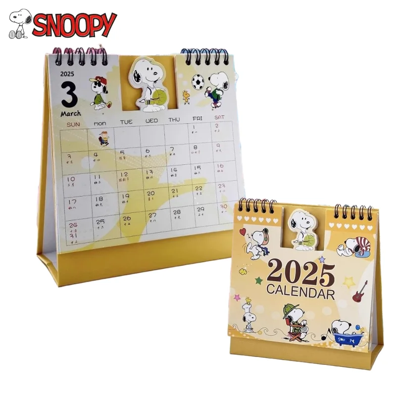 New 2025 Snoopy Hello Kitty Kuromi‌Cartoon Cute Desk Calendar Creative Kawaii Desktop Ornaments Notepad Holiday Gift Wholesale