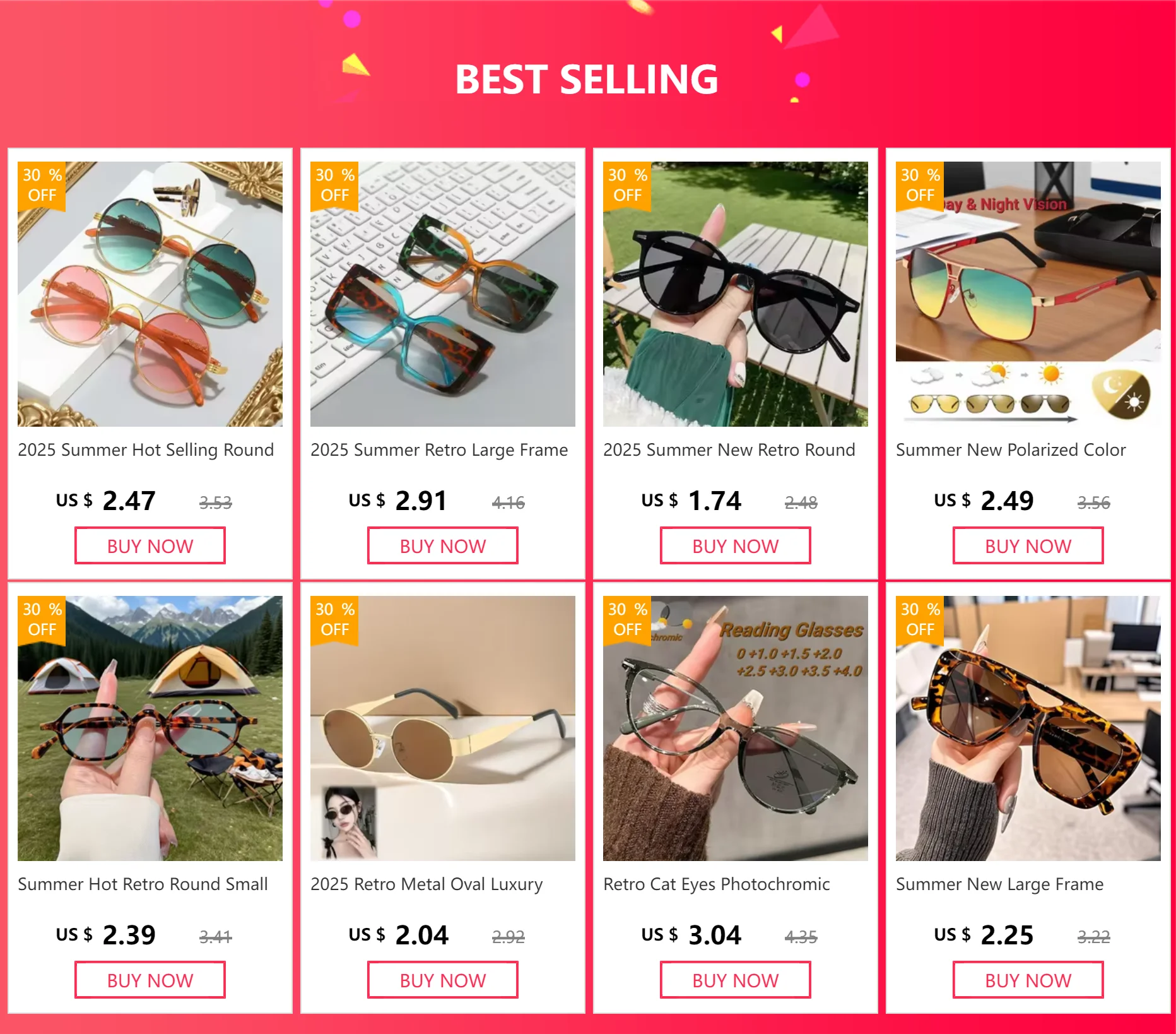 Neue Retro Modische Rahmenlose Cat Eye Luxuriöse Hochtemperament Sonnenbrille Neutral Outdoor Reise UV400 Beständig Sonnenbrille – Detail 1