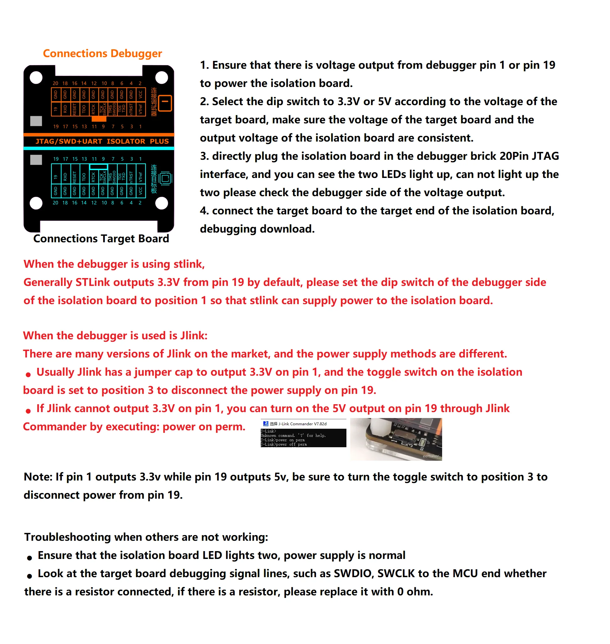 JTAG High Voltage Isolation Emulator Support JLink/STLink/DAPlink Debugger High Speed JTAG SWD Serial Isolation