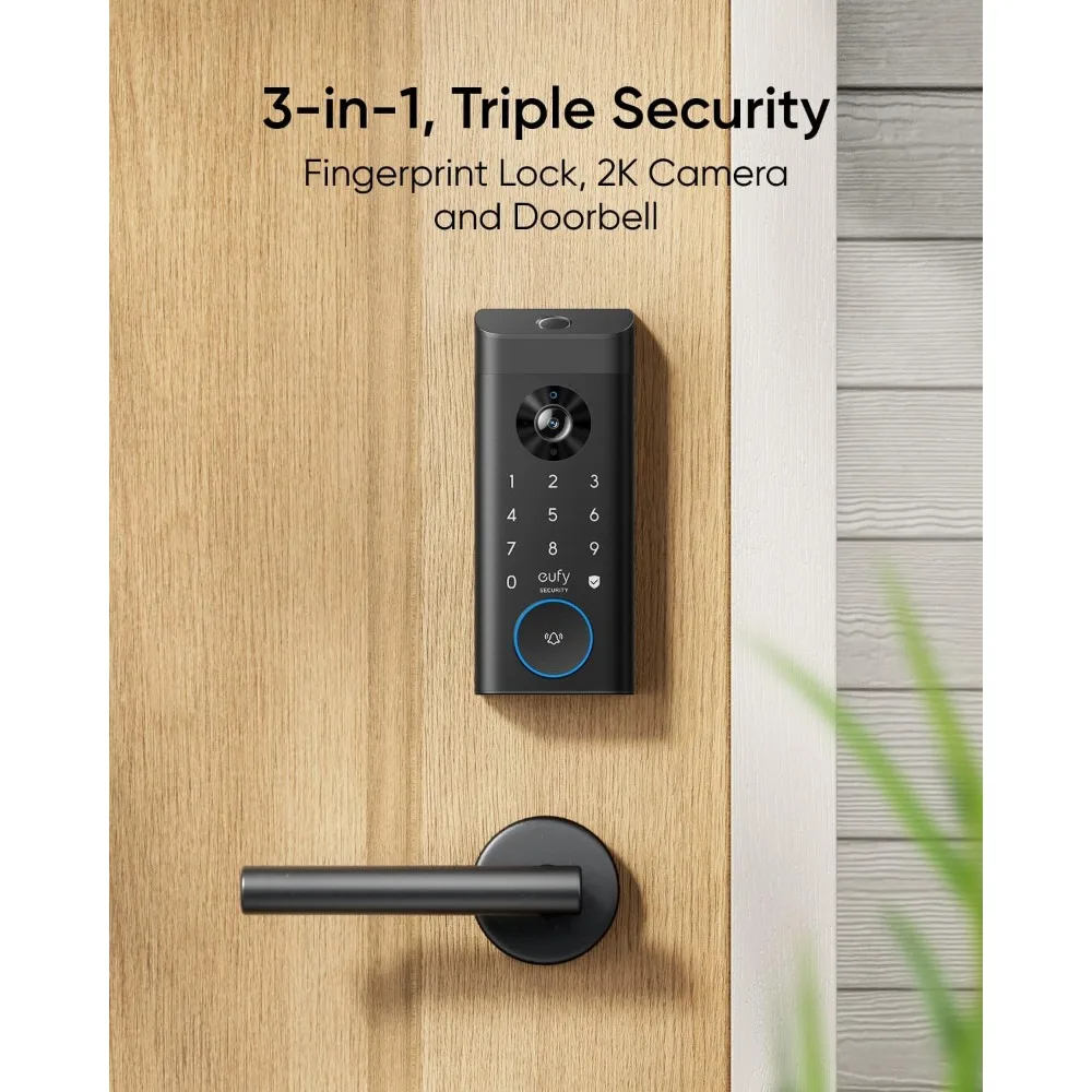 Imagem -02 - Vídeo Smart Entry Door Lock Câmera 3-em1 Campainha Impressão Digital Entrada sem Chave Wi-fi Controle Remoto de Aplicativos E330