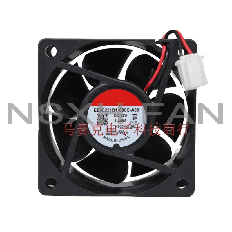 EE60251B1-000C-A99 Ventilador DC, 4500 Velocidade, 12V, 1.44W, 6025