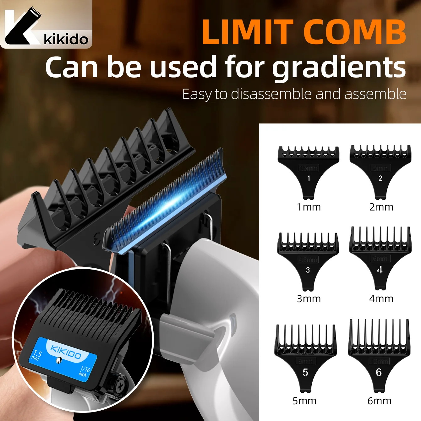 KIKIDO كليبرز قادين الشعر المهنية 7000 دورة في الدقيقة مشابك شعر فرشاة الكربون موتور قادين قابلة للشحن مشابك شعر الرجال