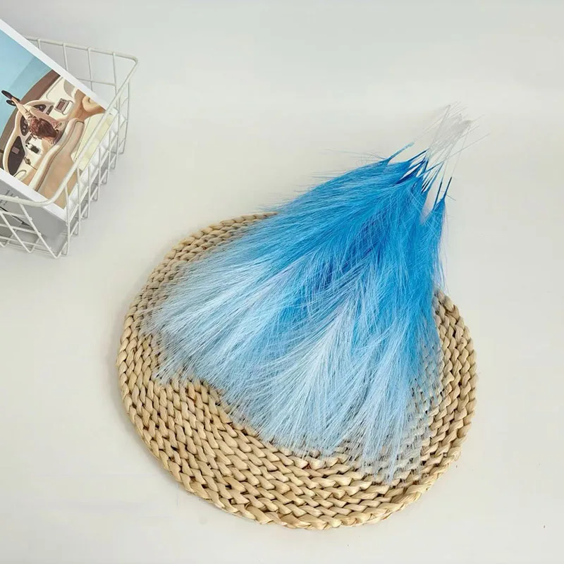 Simulated Reed Grass Wedding Decoration Flower Gradient Colorful Fake Peacock Tail 10/20pcs Flower Arrangement Accessories Props