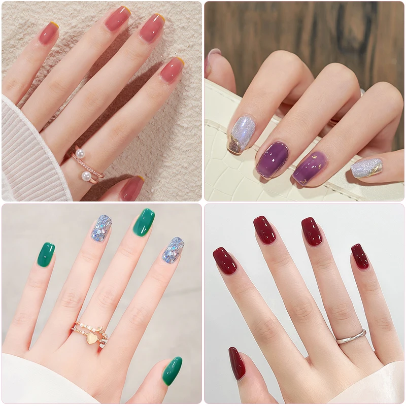 Gel Nagellack Kit UV LED Gel Lacke Set mit Dec klack und Basis lack Semi Permanent Nail Art Maniküre Gel Set einweichen