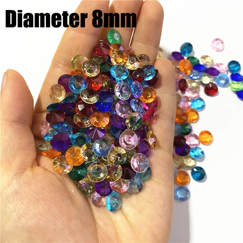 500 Pieces 8mm 10mm Acrylic Diamond Shape Game Pawn Pieces For Board Games DTY Counter Accessories Multi color