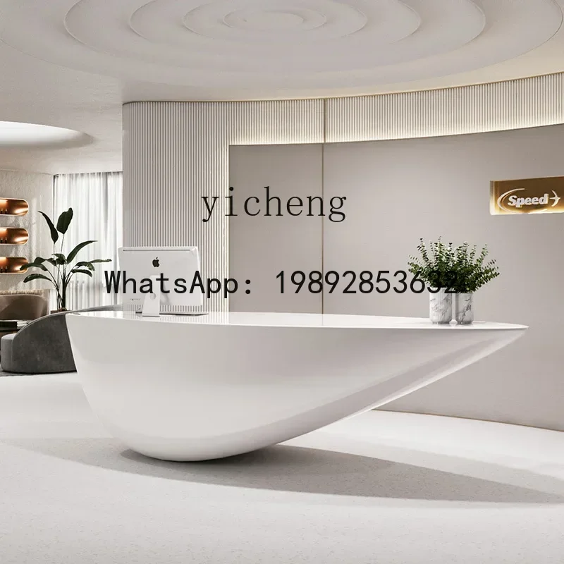 special-shaped front desk modeling reception desk barber shop modeling beauty salon cabinet