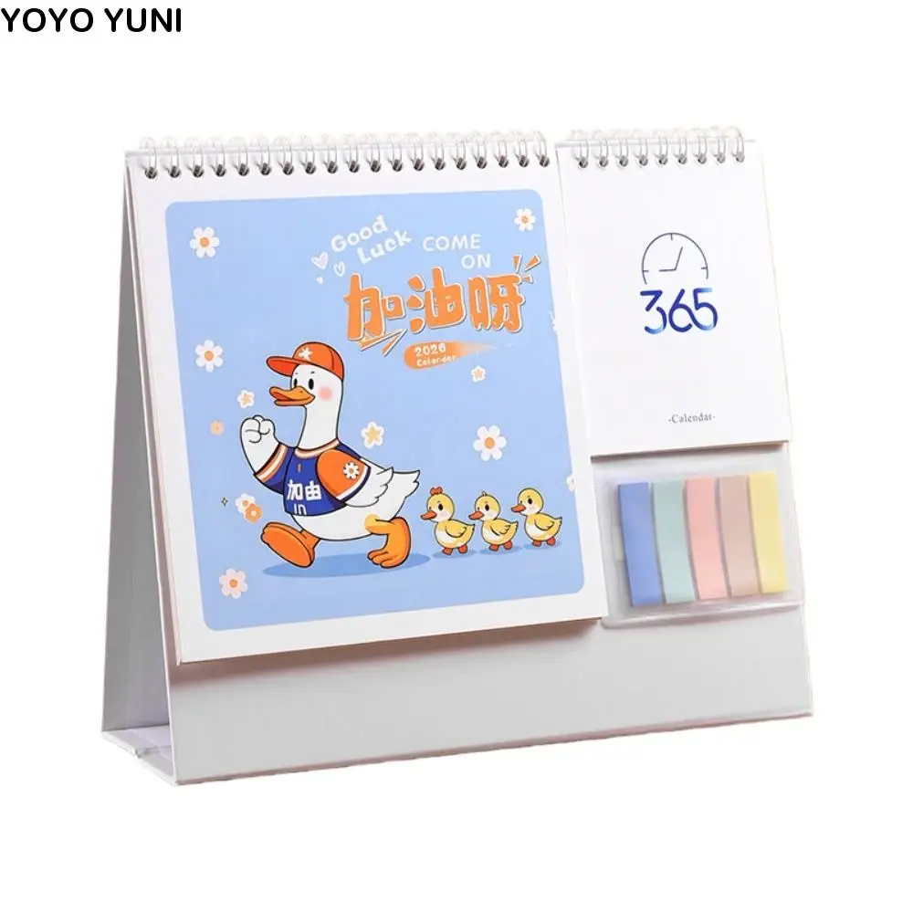

Chinese New Year Style 2026 Desk Calendar Month Date Display Coil Binding Monthly Planner Cartoon Pony with Notes
