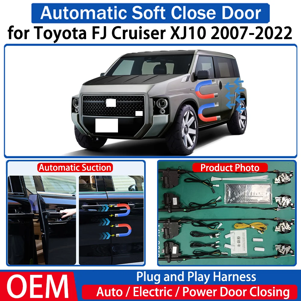 for Toyota FJ Cruiser XJ10 2007-2022 Car OEM Automatic Soft Close Door Electric Suction Kit Auto Power Closing System Plug＆play