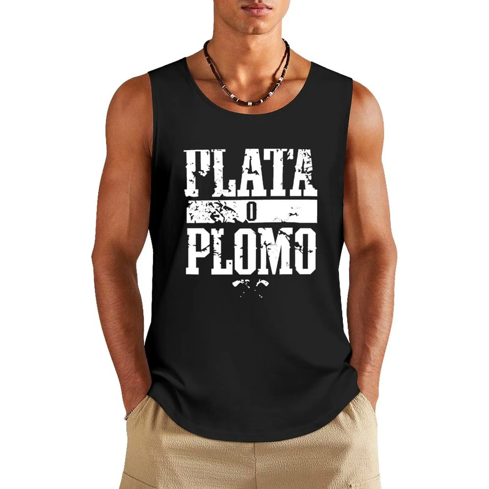 

Plata O Plomo Logo Tank Top sleeveless vests t shirt gym