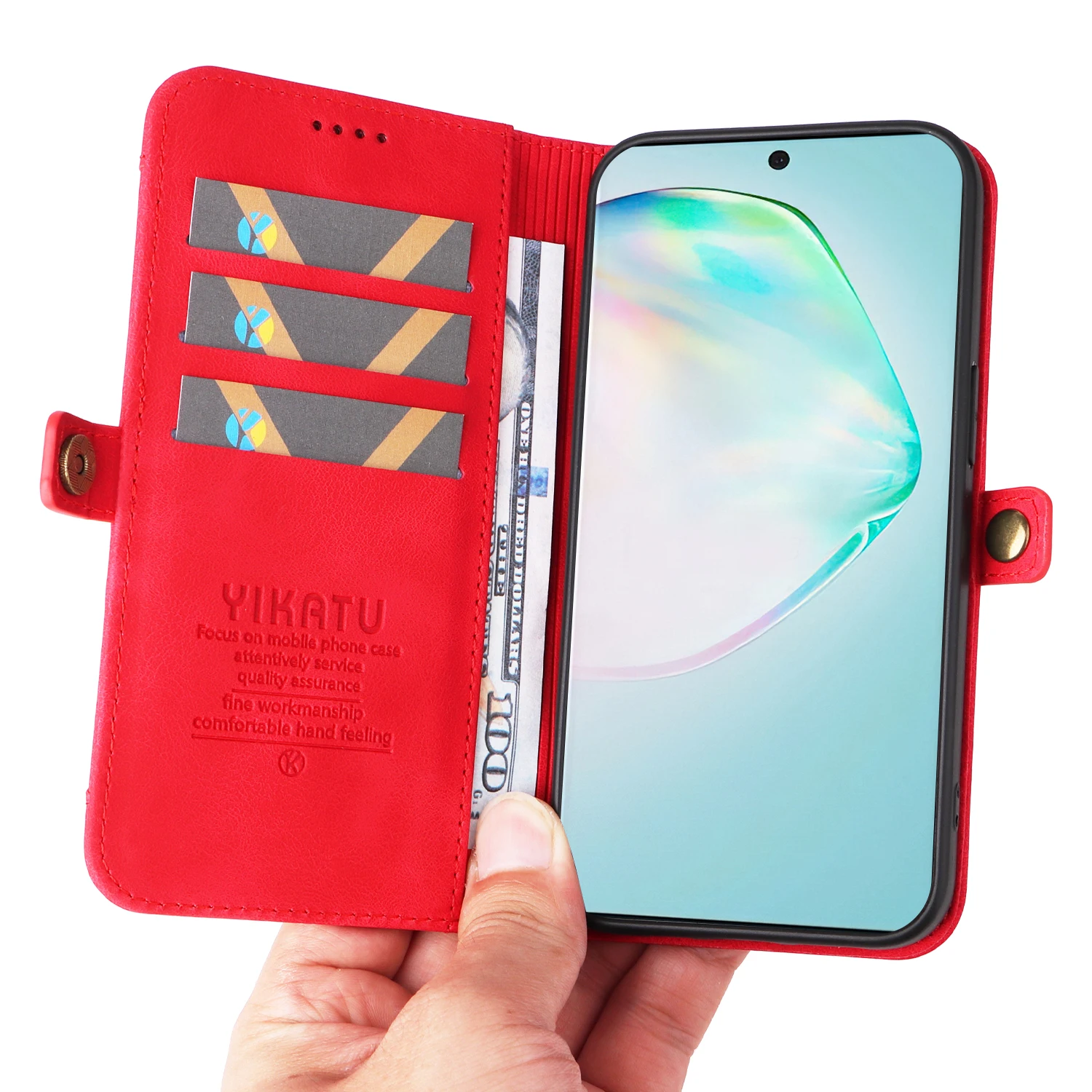 حافظة لهاتف سامسونج جالاكسي A 42 43 51 53 54 72 73 81 91 حافظة هاتف مغناطيسية فاخرة لتخزين البطاقات والمال #5