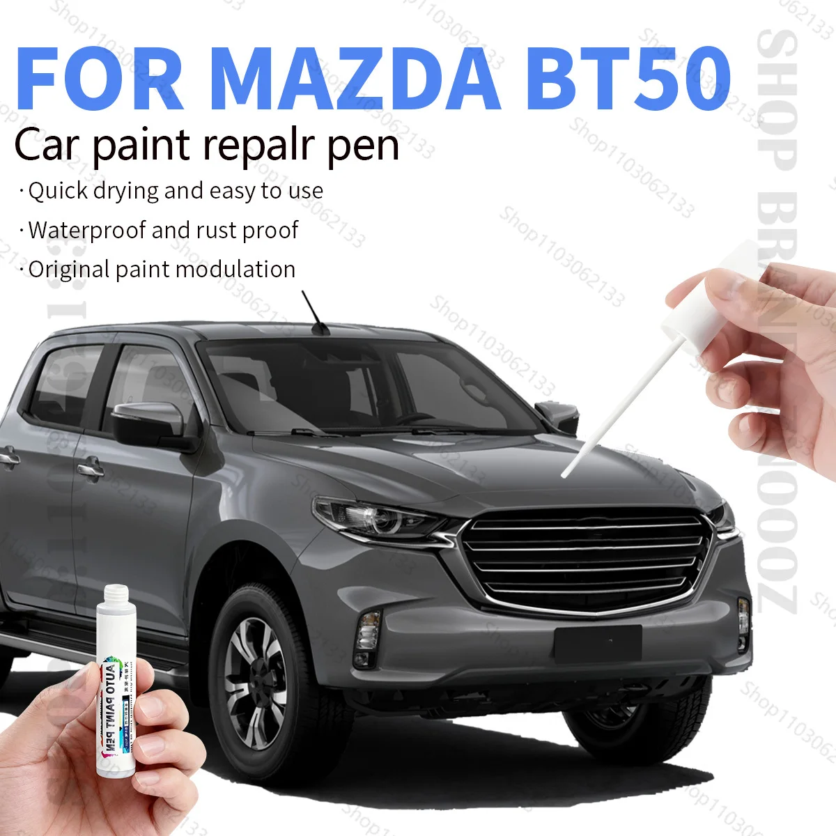 For 2006-2025 MAZDA BT50 Car Paint Repair Pen Paint Scratch Repair Accessories Blue 42M Grey Silver Black Red A4A White
