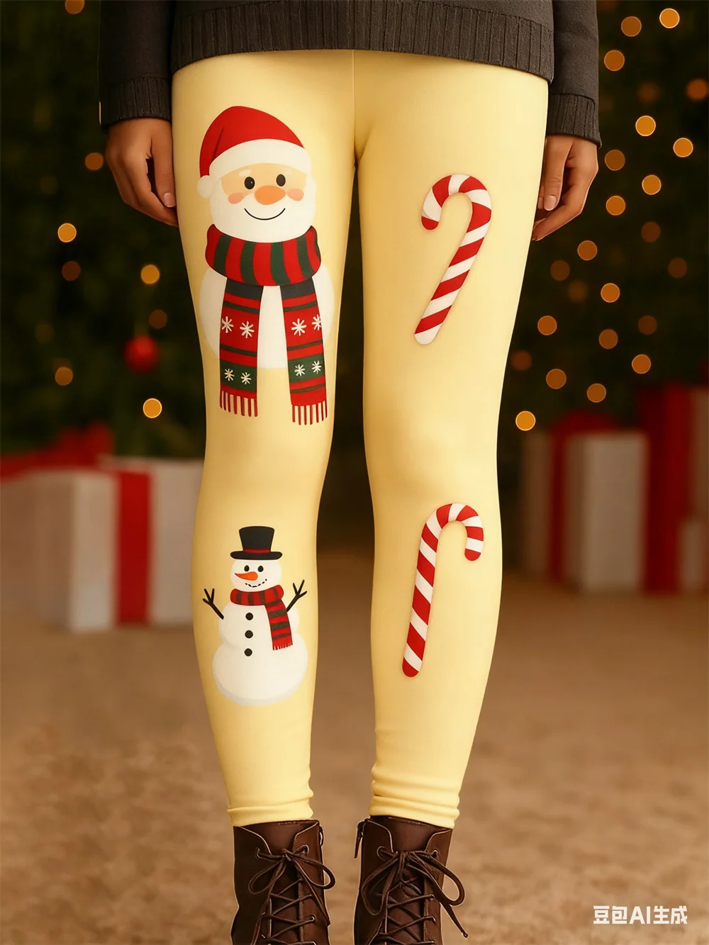Pantalones de mujer Atmósfera navideña Moda Pantalones de Navidad Pantalones de yoga elásticos Cintura elástica Otoño Invierno ropa y2k para mujer