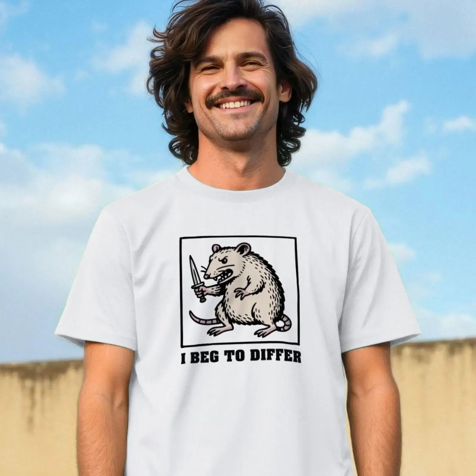 I Beg To Differ Sarcastic Rat T shirt For Argumentative Friends vintage Washed Stretched Versatile graphic Comfortable Unisex