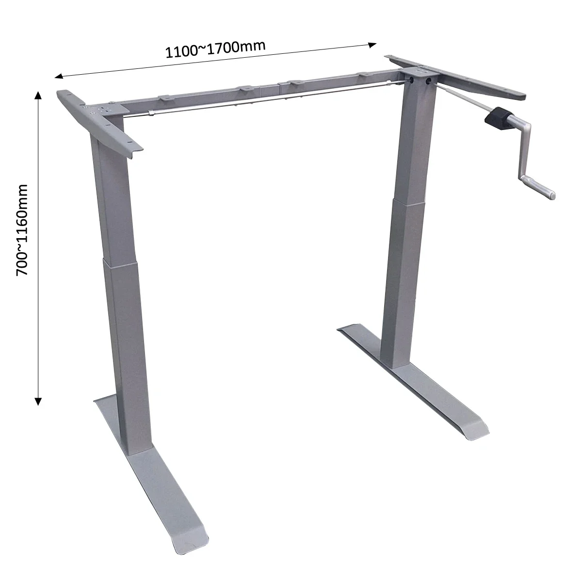 For Ergonomic Large Size Manual Crank Standing Computer Desk Modern Design with Adjustable Height Frame for Home Office Use