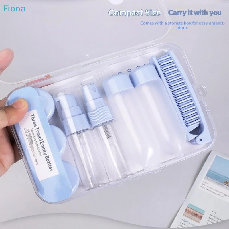 ✔Travel Empty Bottles Set with Storage Case,10-in-1 Portable Toiletry Containers Kit with Spray Bottles & Comb for Cosmetics