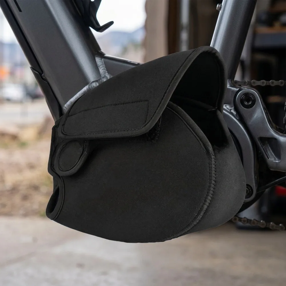 For E-BikFor E Motor CovFor - Black NFor EoprFor EnFor E Dust BarriFor with Flap AccFor Ess and Vibration DampFor Ening