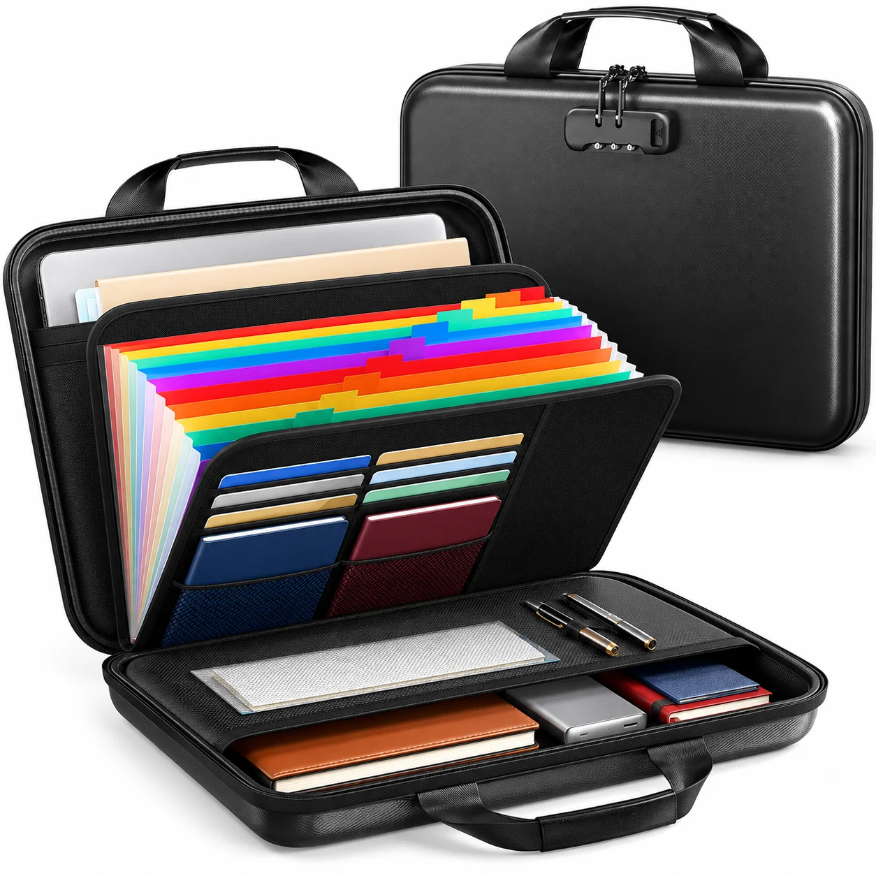 organizzatore-ignifugo-per-documenti-con-serratura-a-3-cifre-custodia-rigida-in-eva-con-13-tasche-ideale-per-la-casa-l’ufficio-e-i-viaggi