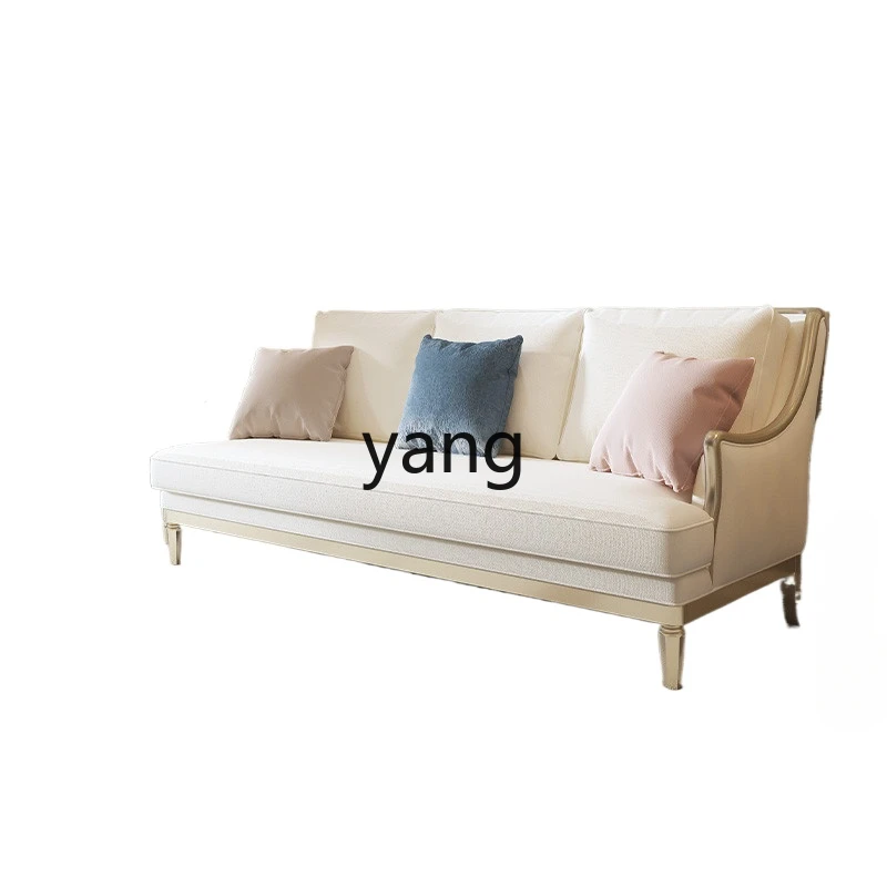 

XYY Cream Wind Claire Living Room Sofa Villa Large Flat Layer Straight Row Combination Fabric Sofa