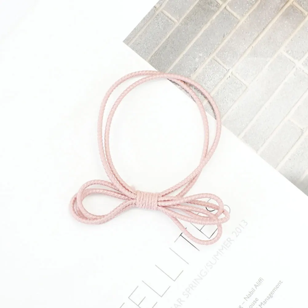 

6 Pcs Bowknot Hair Ties Elastic Women Girl Ponytail Holder Stretch Hair Rope Fashion Accessories Daily Wear Gifts