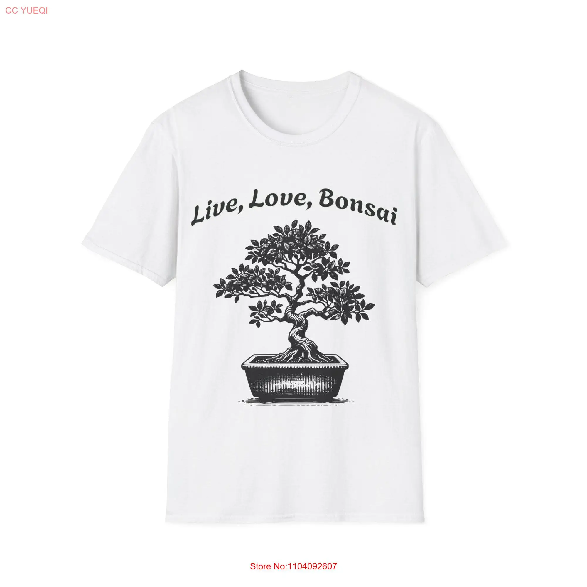 Live Love Bonsai Ficus Tree T Shirt 100 Cotton Nature Inspired Design Perfect for Plant Lovers Monochrome Art