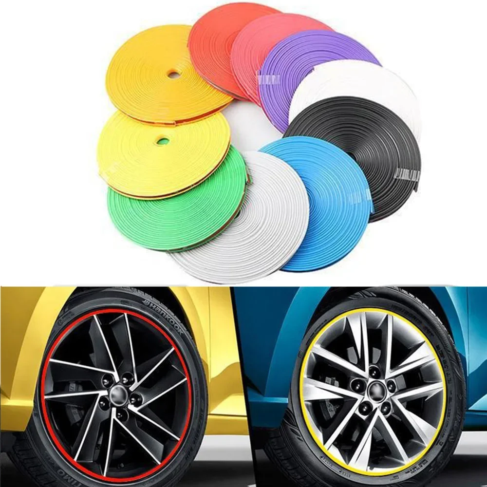 

Universal 8M Car tires Styling Mouldings Rim Protect Strip Wheel Edge Protector Car Wheel Sticker Tire Protection Care Covers