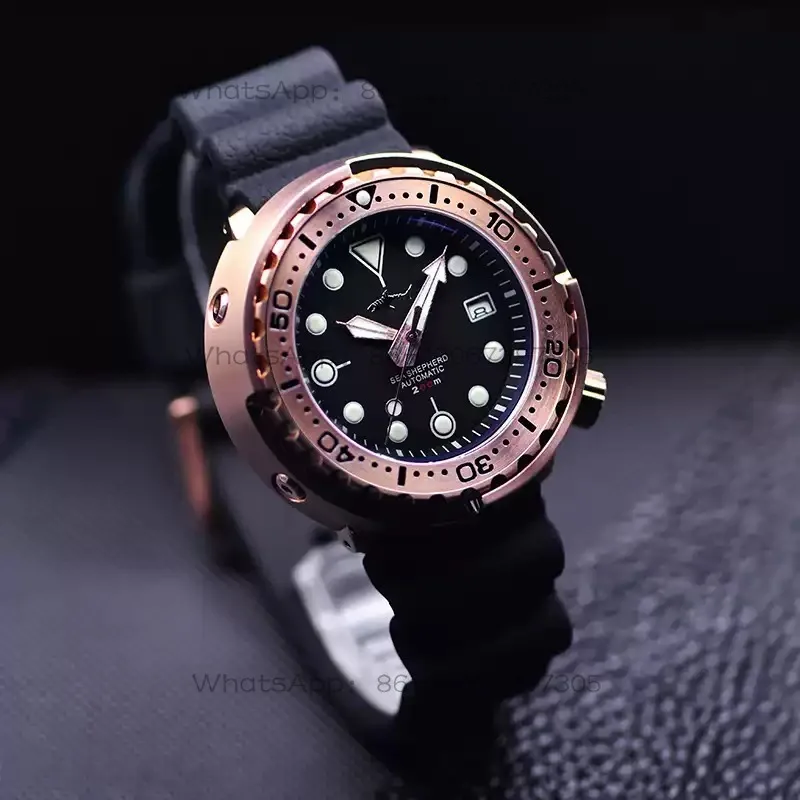 302101 Limited Edition Rose Gold Canned Waterproof Automatic Mechanical Japanese Luminous Diving Watch