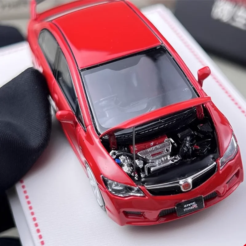 โมเดลรถฮอนด้า ซีวิค ไทป์-อาร์ FD2 อัลลอยด์ ขนาด 1/64 ของเล่นรถเหล็กหล่อ ของขวัญสำหรับเด็กผู้ชาย