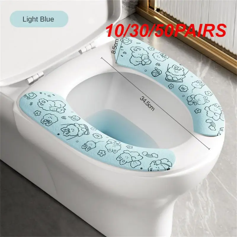 10/30/50PAIRS Cuttable Toilet Seat Adsorption Cartoon Wear-resistant Toilet Toilet Cover Toilet Sticker Universal The New Paste