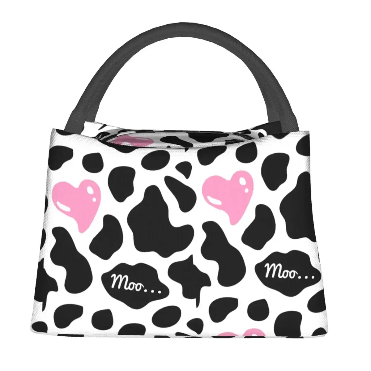 Lunch Bag for Men Women Cow Spot Thermal Cooler Portable Picnic Piebald Spots  Oxford Tote Food Bag