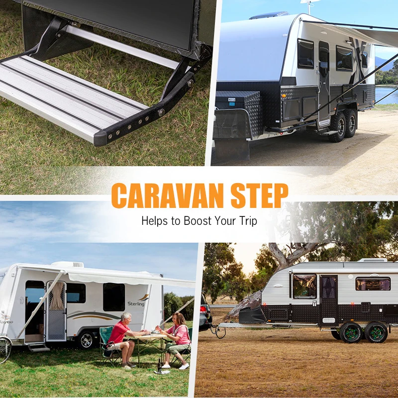 RV Step High Quality Camper Accessories Aluminum Alloy Material Thick and Foldable Non-slip Monolayer Caravan Motorhom