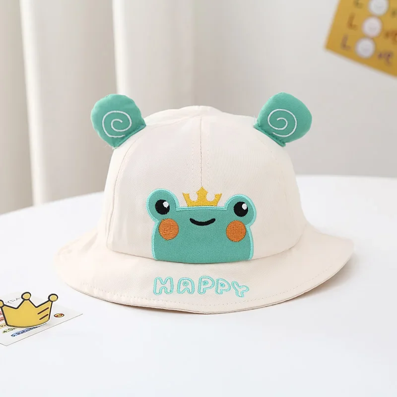 Baby Boy Sun Hat Kids Summer Fisherman\'s Hat Baby Girls Sun Cap Cute Bear Cartoon Frog Children Bucket Hat