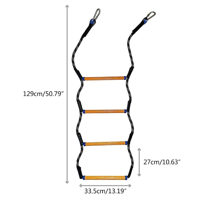 Rope Ladder for Boat, Boat Ladders Folding Removable, Boat Rope Ladder 4-Steps Marine Rope Ladder Extension Swim Ladder Dropship