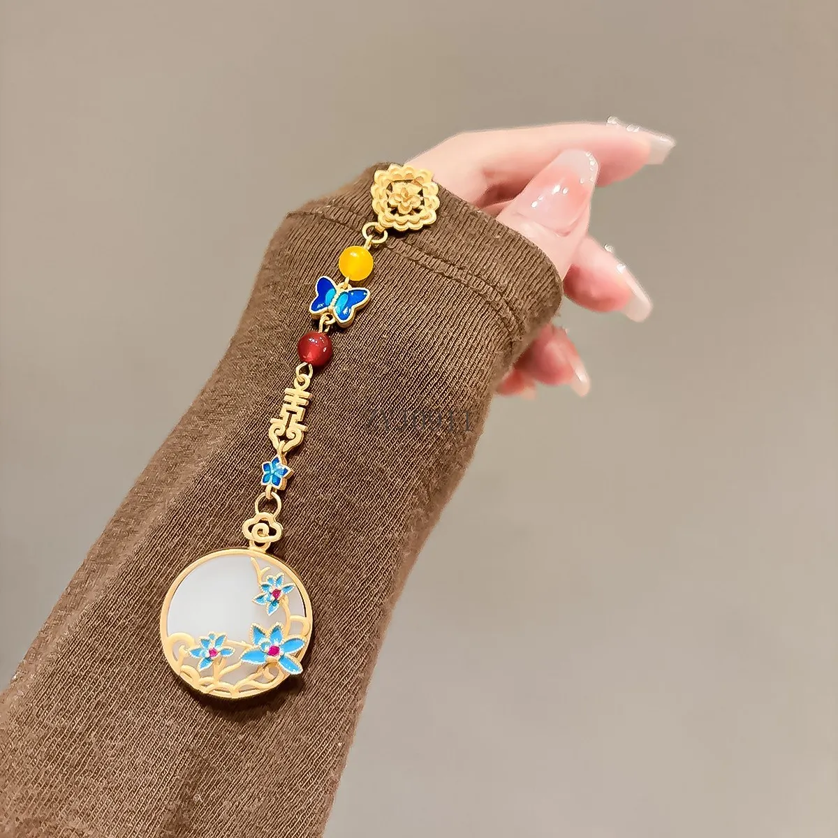 Cheongsam de estilo chino Retro, hebilla de disco, colgante de tapeta, broche con flecos, accesorios de corte Hanfu