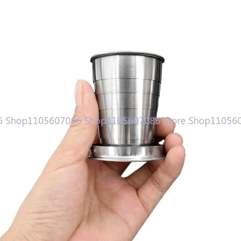 

Stainless Steel Compressed Water Cup Outdoor Travel Foldable Water Cup Portable Retractable Cup