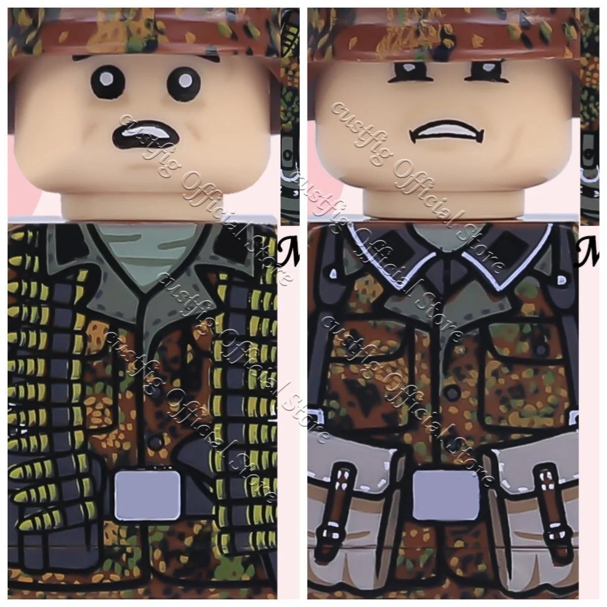MOC Militär Armee Soldaten Figuren Zubehör Bausteine Infanterie Deutsche Preußische Tarnfarben Krieger Gewehr Bausteine Jungen Spielzeug Geschenk