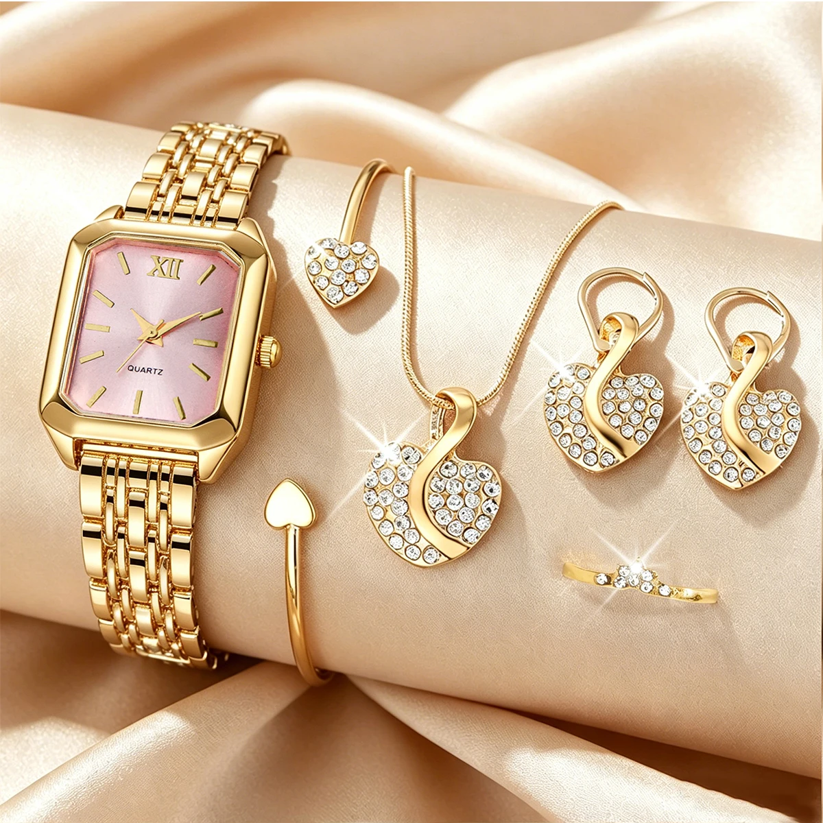6 Adet Zarif Dikdörtgen Kadın - Jewelry Watches For Ladies incelemesi ve fiyatı