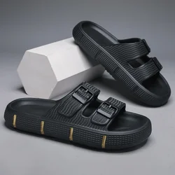 Men Slippers Buckle Summer New Casual Beach Shoes Soft Bottom Breathable Non-slip Men's Sandals Slippers Summer Men Sandals