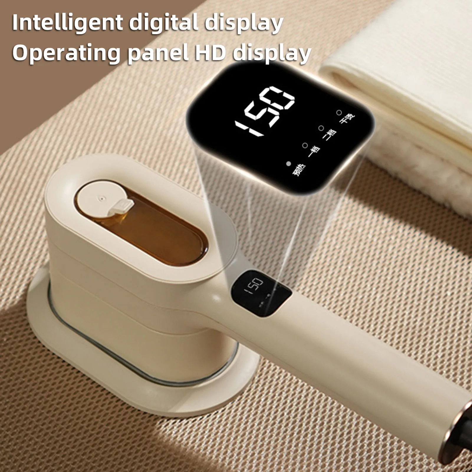 Setrika Pakaian Genggam Tampilan Digital Setrika Penghilang Kerut Pakaian Basah Kering Portabel Suhu Konstan Otomatis untuk Rumah