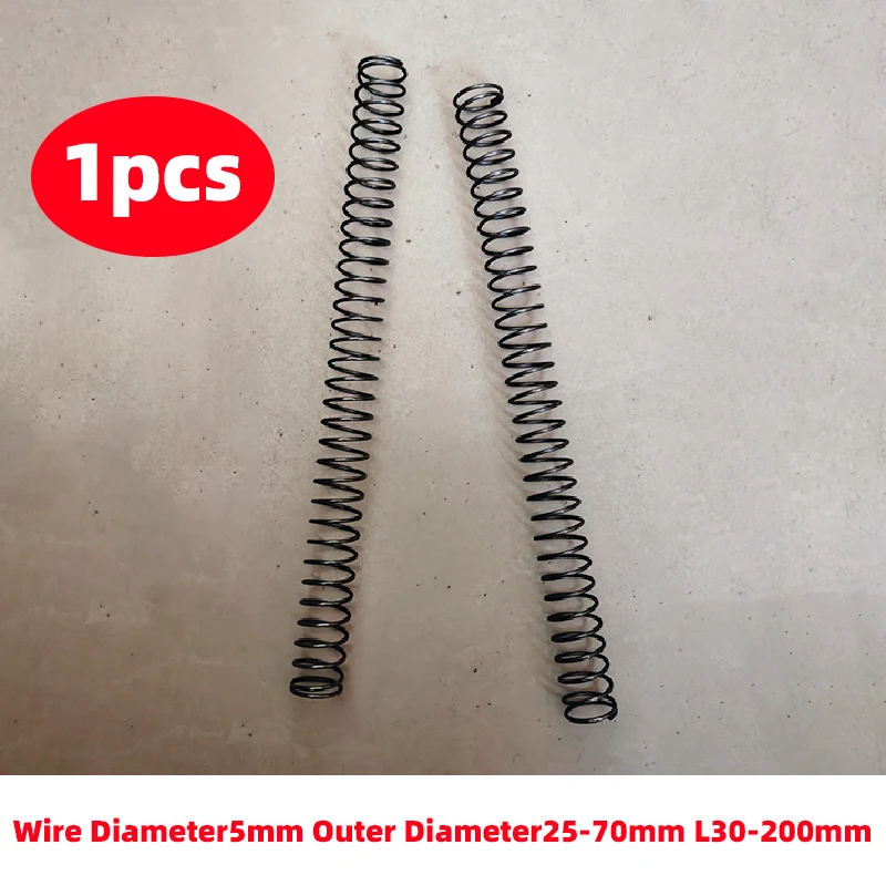 Creamily 1PCS Y-Type Compression Springs 65Mn Steel Coil Rotor Wire Diameter=5mm Outer Diameter=25-70mm Length=30-200mm