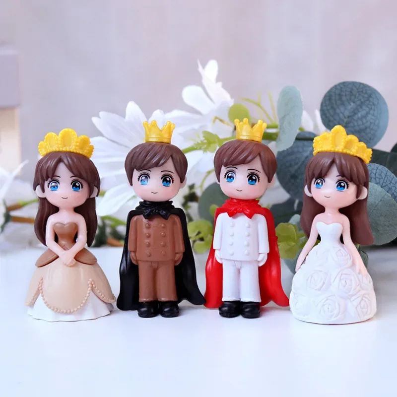 2 Pcs set Wholesale Crown Prince Princess Couple Doll Model Ornament, Doll Doll Tabletop Ornament Couple Holiday Gift Ornament