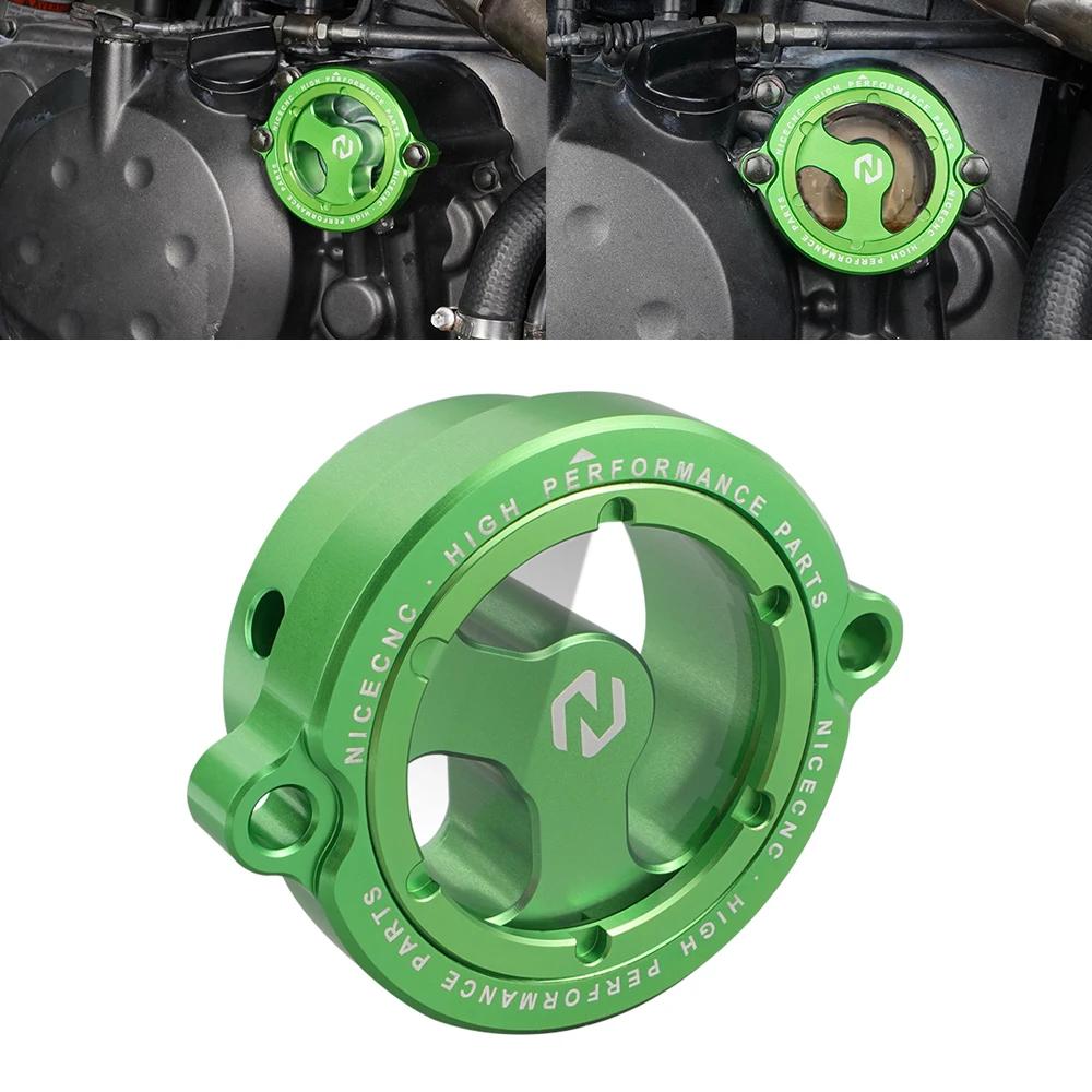 

Motorcycle Transparent Engine Oil Filter Cap Cover for Kawasaki KLR 650 KLR650 1987-2016 2017 2018 2019 2020 2021 2022 2023 2024