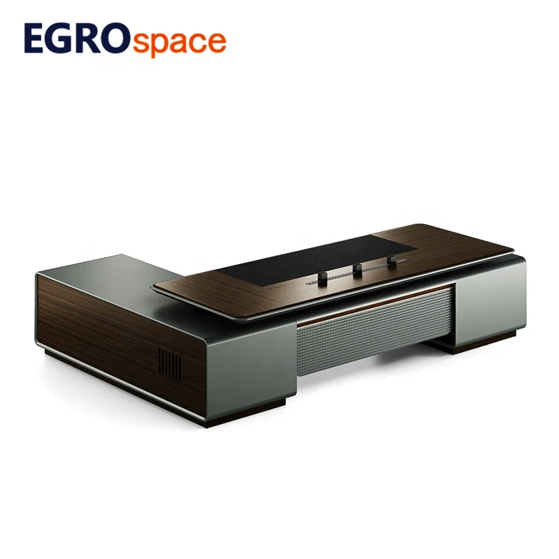 Executive Furniture L-shape Design Director Wooden Manager Organizer Office Table