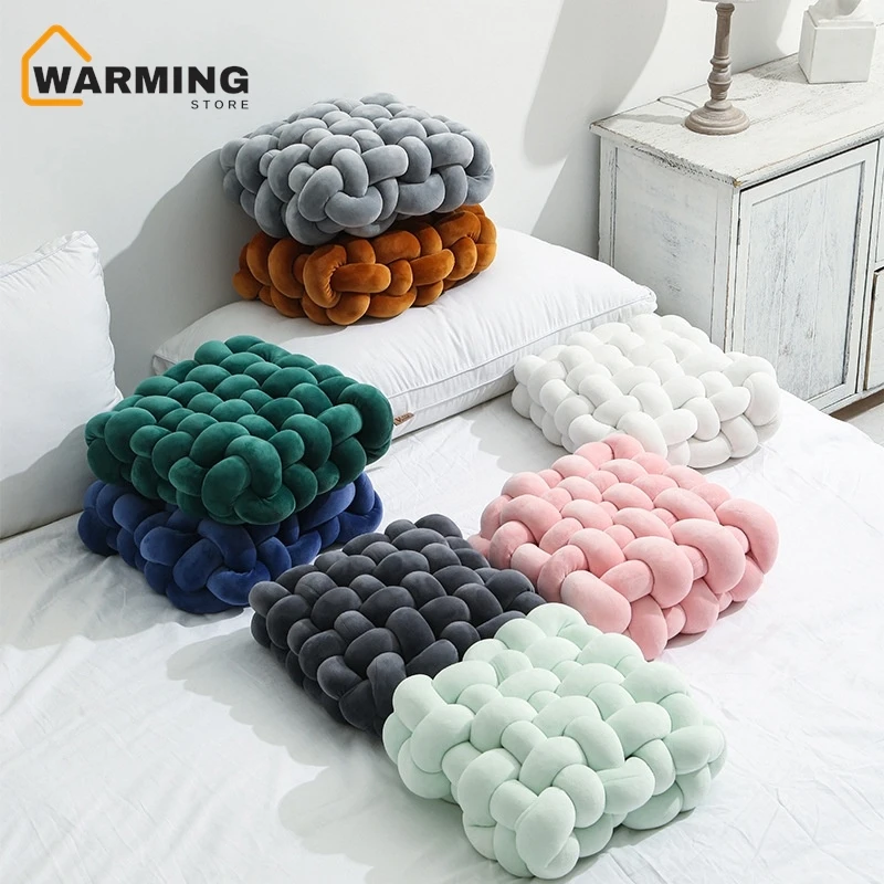 

Warming Nordic Ins Cushion Woven Cushion Square Backrest Plush Cushion Sofa Cushion Decorative Bay Window Cushion Oficina