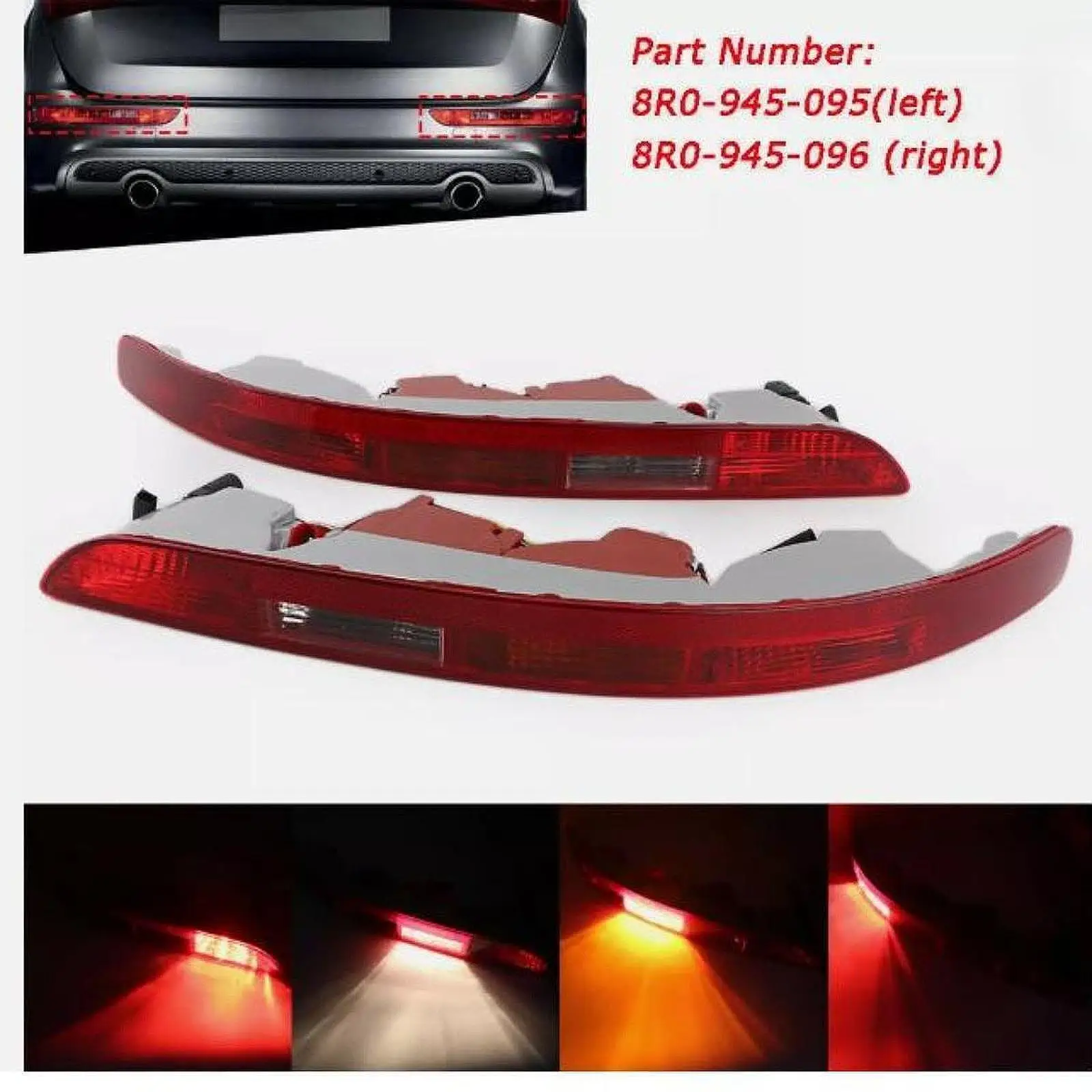 

1 Pair 8R0945095 Professional Rear Bumper Tail Lights for Audi Q5